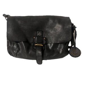 Harbour 2nd Smooth Leather Black “Love Rosi” Multi Compartments Crossbody Bag